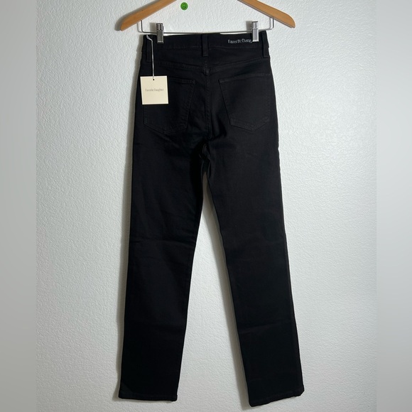 NWT Favorite daughter The Vivi Kingsley Straight Leg black Jeans 22‎ button fly - Picture 4 of 10